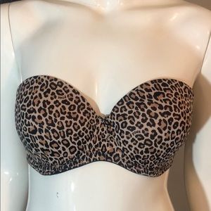 Cheetah print strapless push up bra